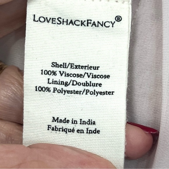 LoveShackFancy NWT Desra Pink Floral Ruffle Chiffon Mini Dress Women’s 2 - Picture 13 of 16